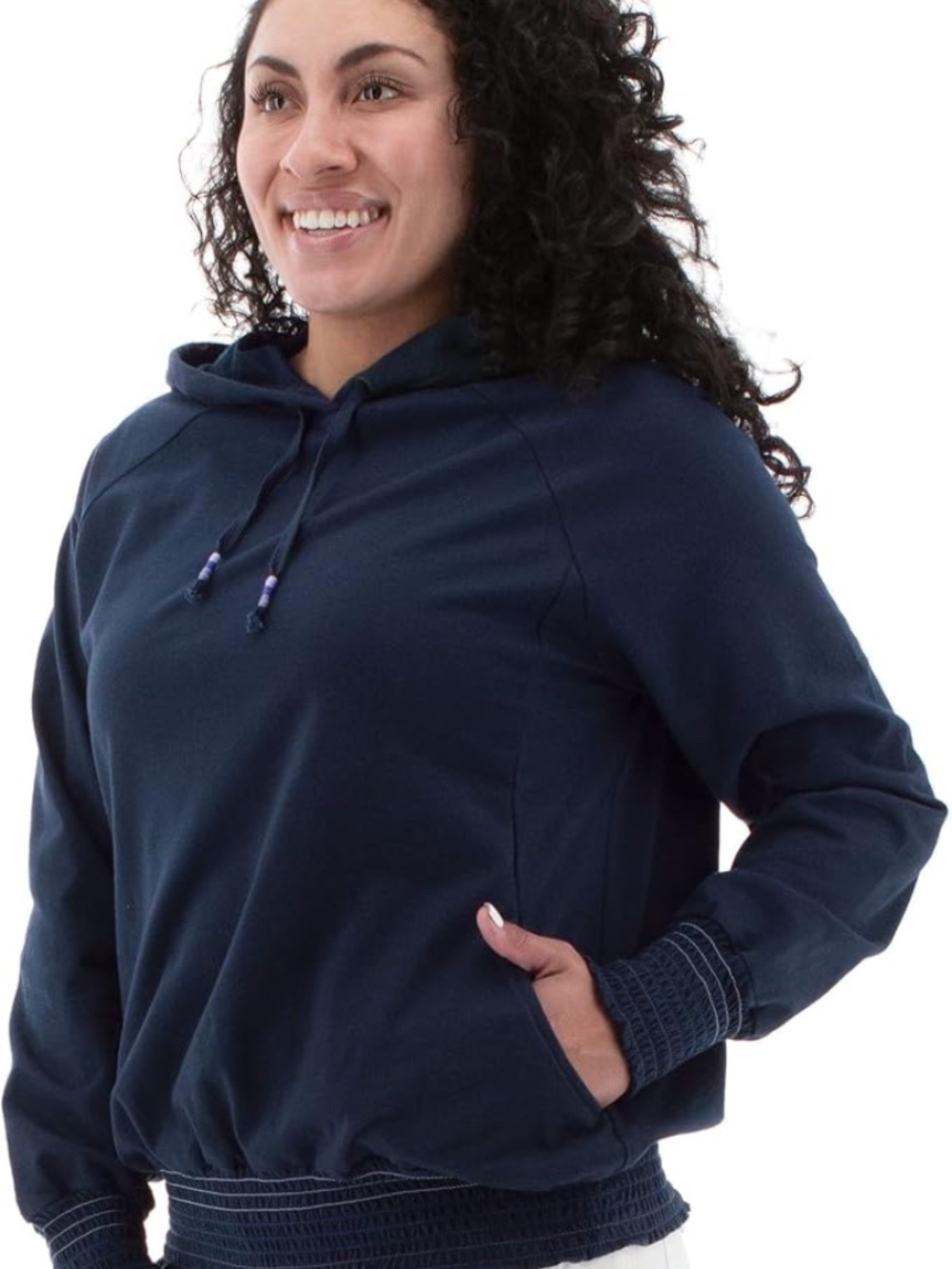 Aventura Women's Nevis Hoodie Organic Cotton Raglan Sleeve UPF 25+ Embroidered S